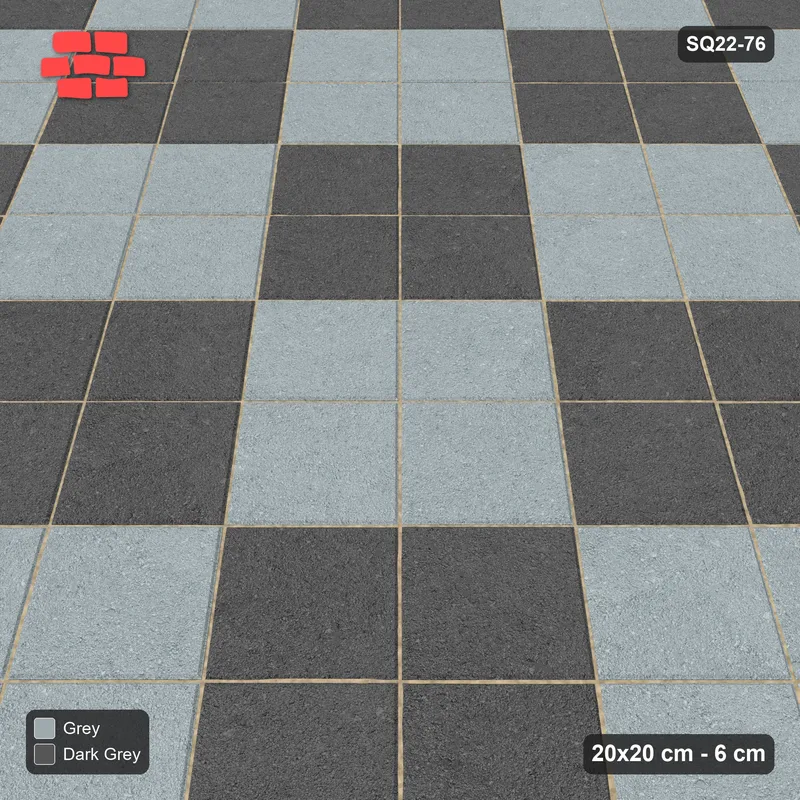 Interlock (Pasco) 20x20 cm · SQ22-76 · Diagonal Block Checker 2x2 · Side view