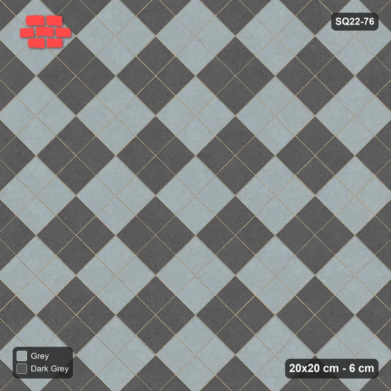 Interlock (Pasco) 20x20 cm · SQ22-76 · Diagonal Block Checker 2x2 · Top view