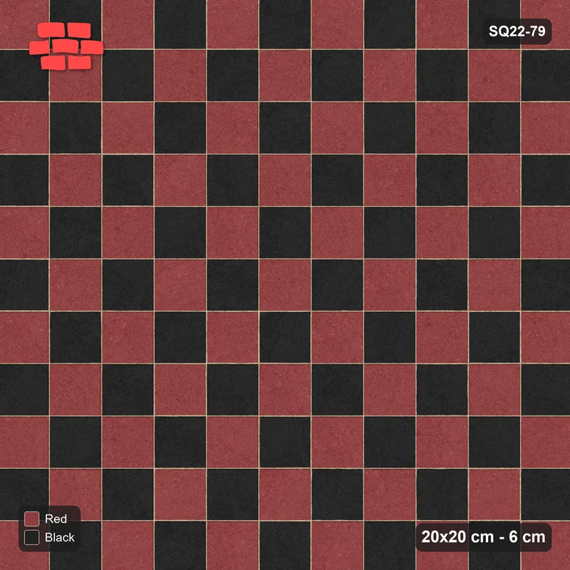 Interlock (Pasco) 20x20 cm · SQ22-79 · Checkerboard in Kerb Frame · Top view