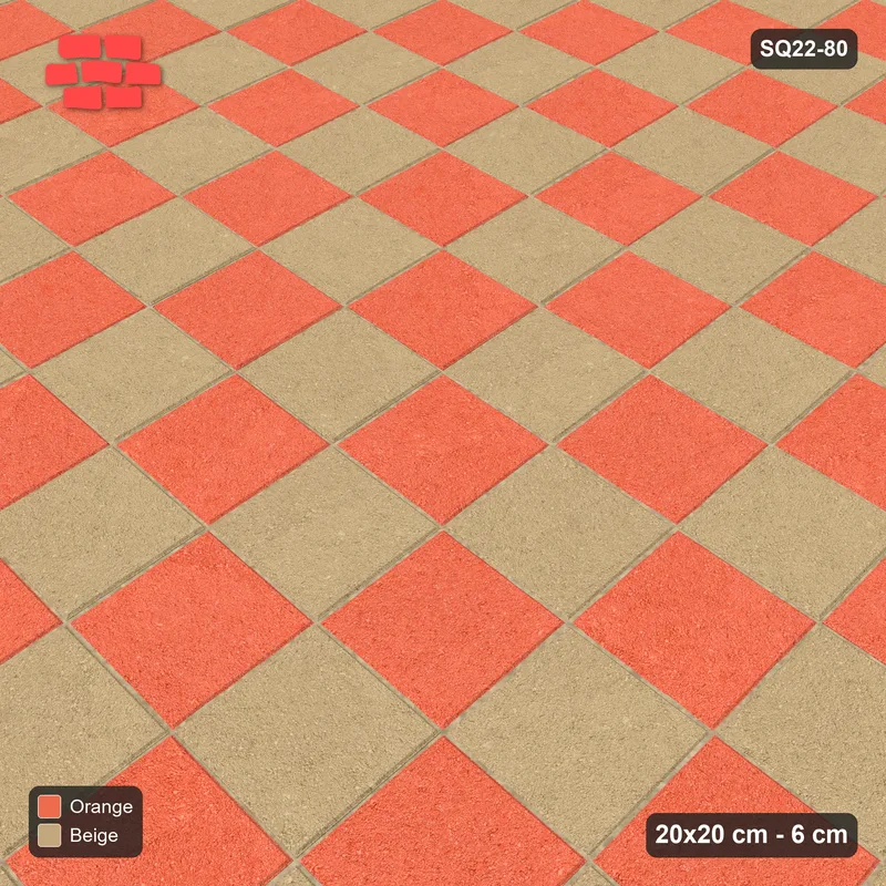 Interlock (Pasco) 20x20 cm · SQ22-80 · Checkerboard in Kerb Frame · Side view