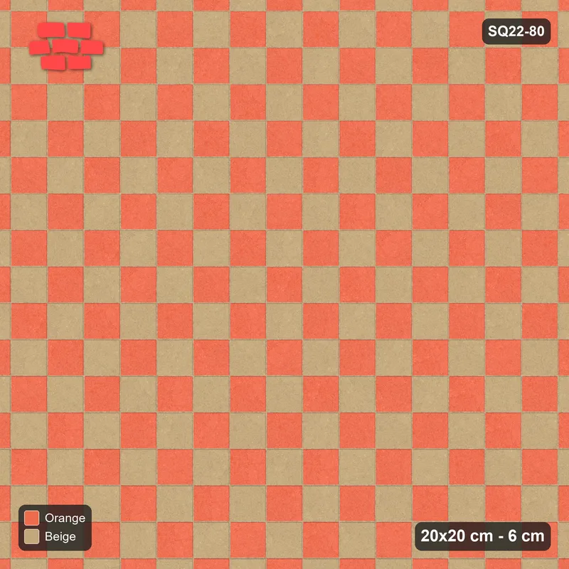 Interlock (Pasco) 20x20 cm · SQ22-80 · Checkerboard in Kerb Frame · Top view