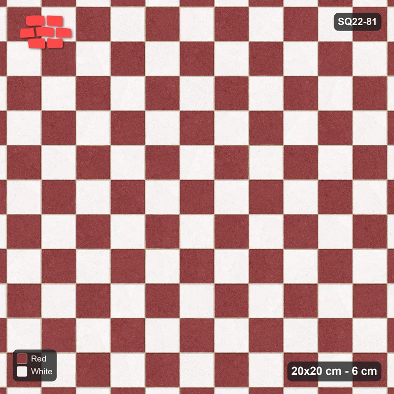 Interlock (Pasco) 20x20 cm · SQ22-81 · Checkerboard in Kerb Frame · Top view