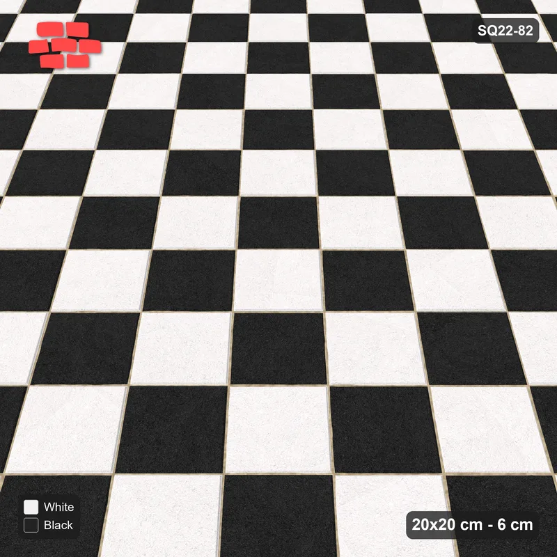Interlock (Pasco) 20x20 cm · SQ22-82 · Diagonal Checker in Kerb Frame · Side view