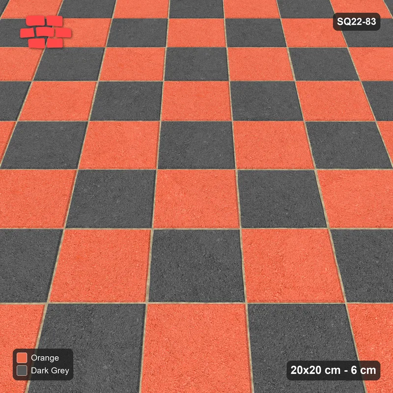 Interlock (Pasco) 20x20 cm · SQ22-83 · Diagonal Checker in Kerb Frame · Side view
