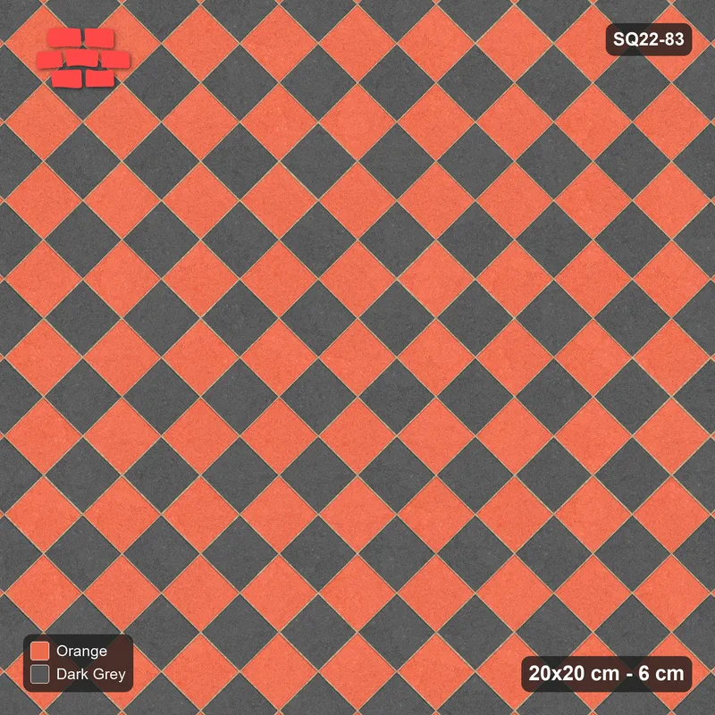 Interlock (Pasco) 20x20 cm · SQ22-83 · Diagonal Checker in Kerb Frame · Top view