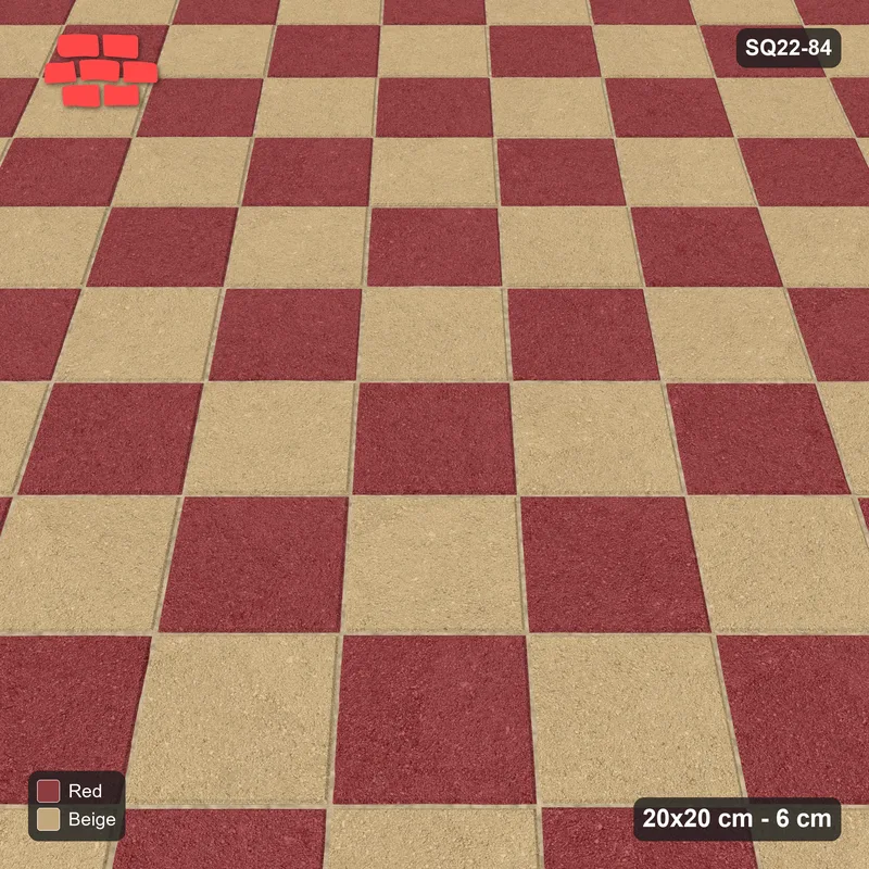 Interlock (Pasco) 20x20 cm · SQ22-84 · Diagonal Checker in Kerb Frame · Side view