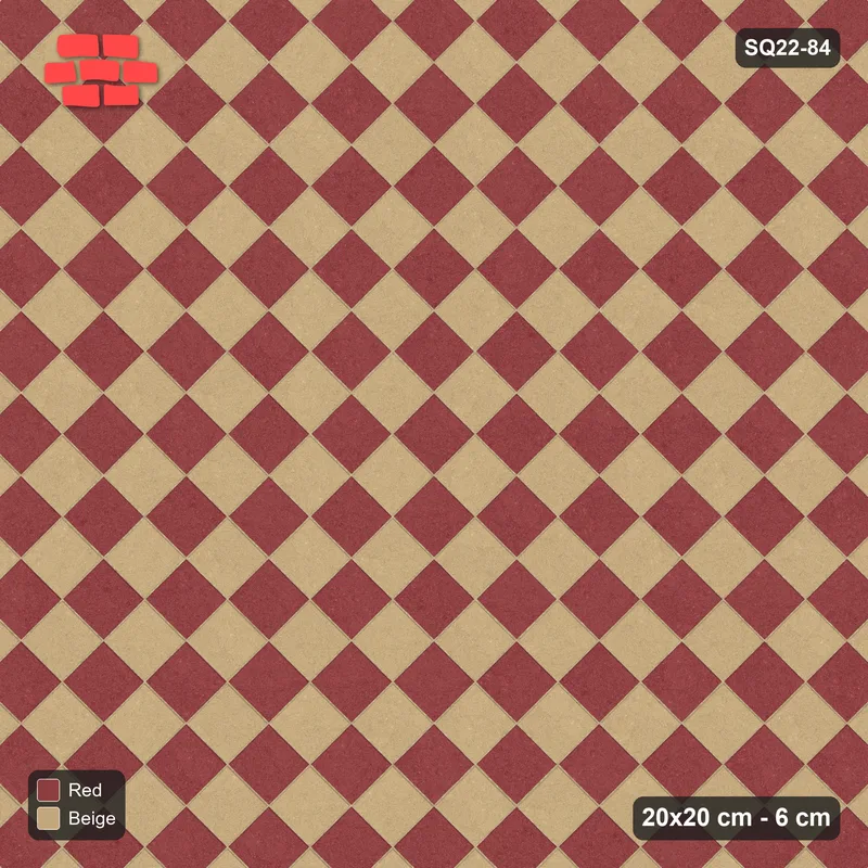 Interlock (Pasco) 20x20 cm · SQ22-84 · Diagonal Checker in Kerb Frame · Top view