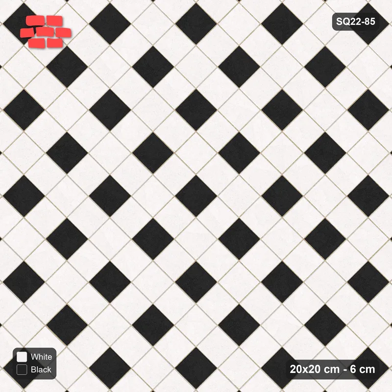 Interlock (Pasco) 20x20 cm · SQ22-85 · Harlequin Diamonds · Top view