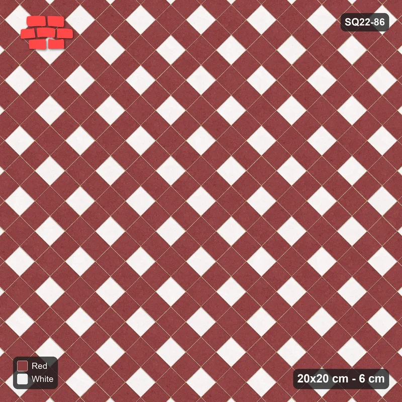 Interlock (Pasco) 20x20 cm · SQ22-86 · Harlequin Diamonds · Top view