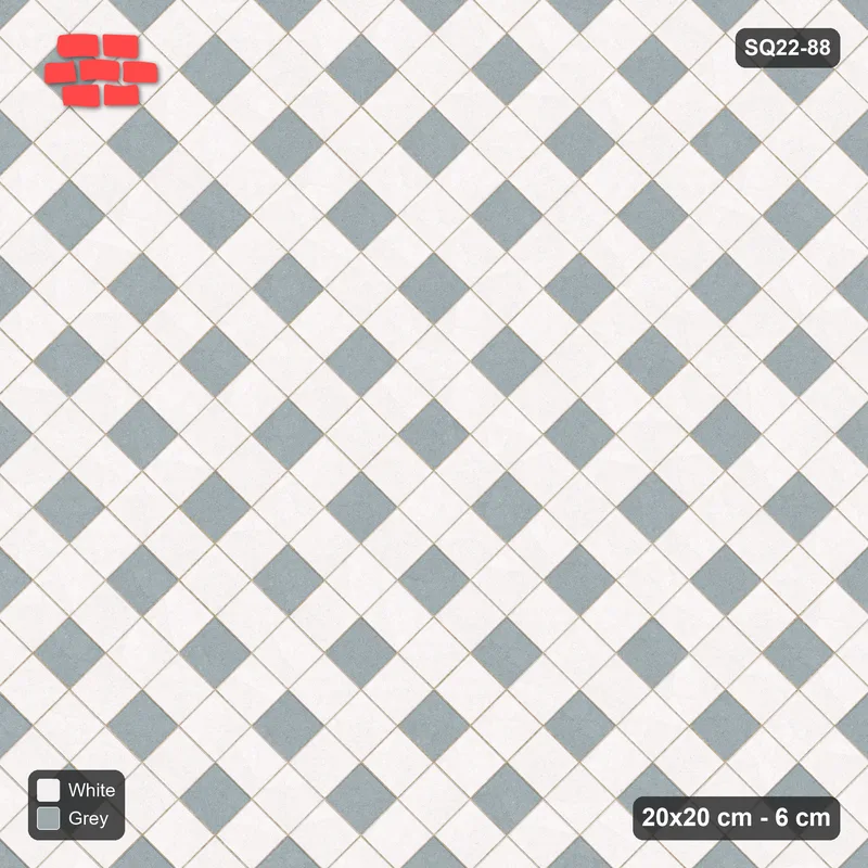 Interlock (Pasco) 20x20 cm · SQ22-88 · Harlequin Diamonds · Top view