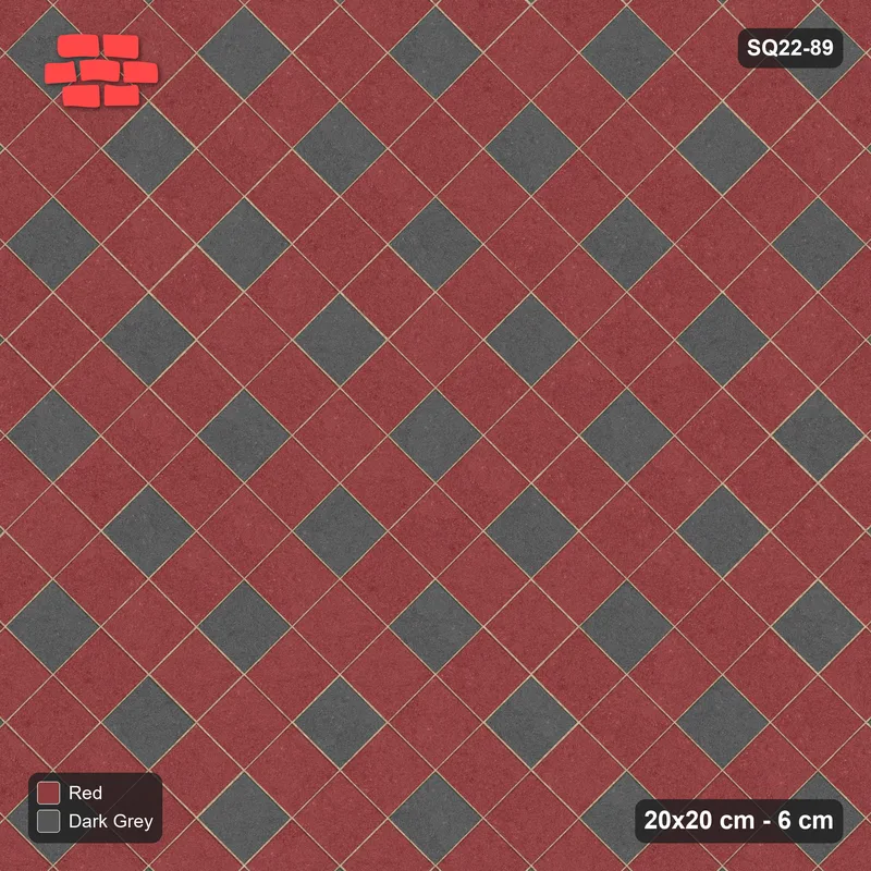 Interlock (Pasco) 20x20 cm · SQ22-89 · Harlequin Diamonds · Top view