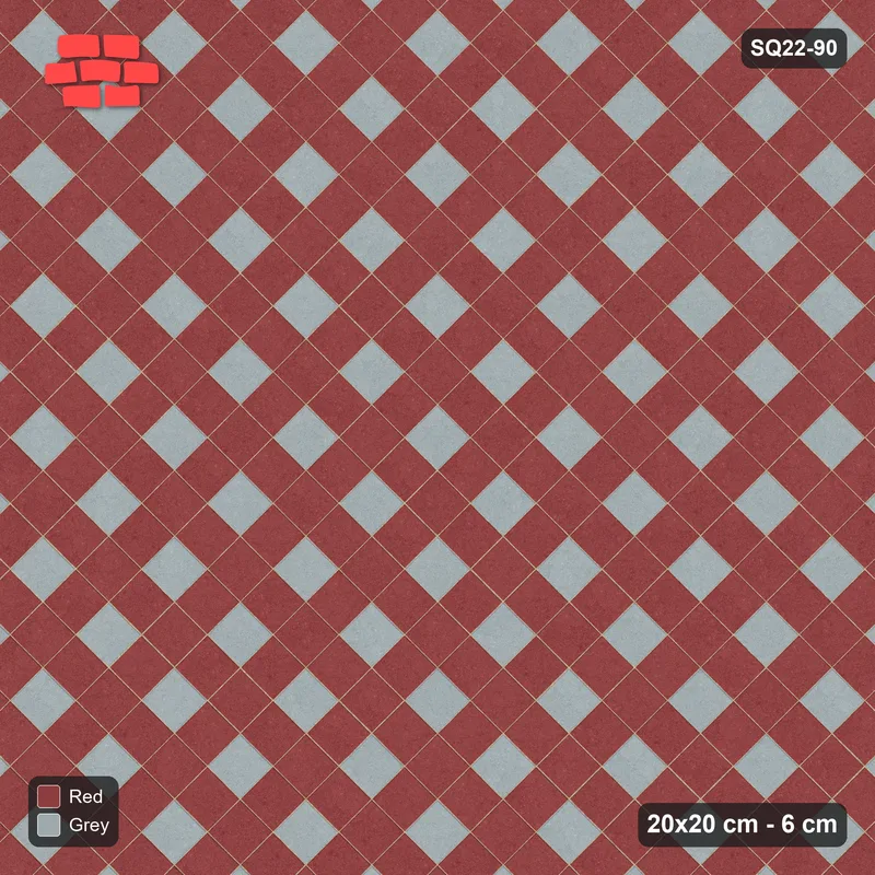 Interlock (Pasco) 20x20 cm · SQ22-90 · Harlequin Diamonds · Top view