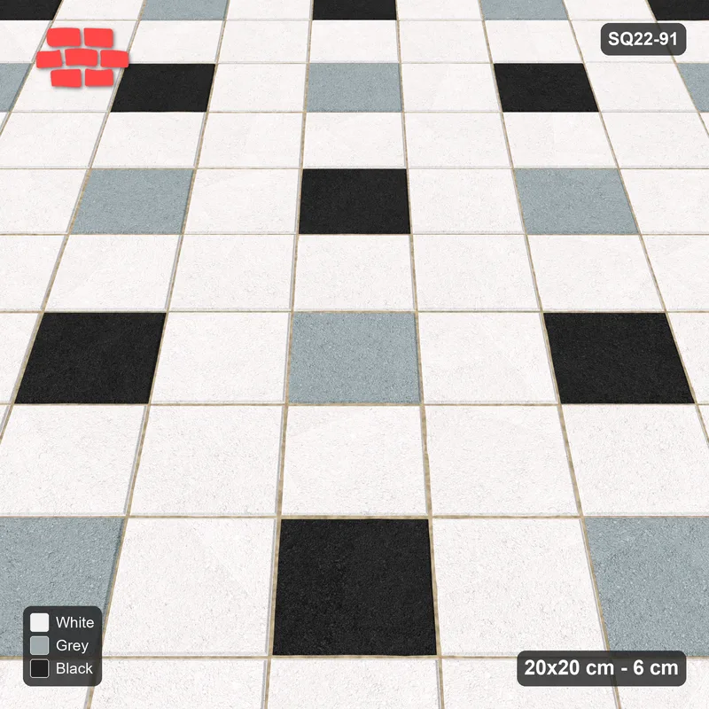 Interlock (Pasco) 20x20 cm · SQ22-91 · Two-Tone Harlequin Diamonds · Side view