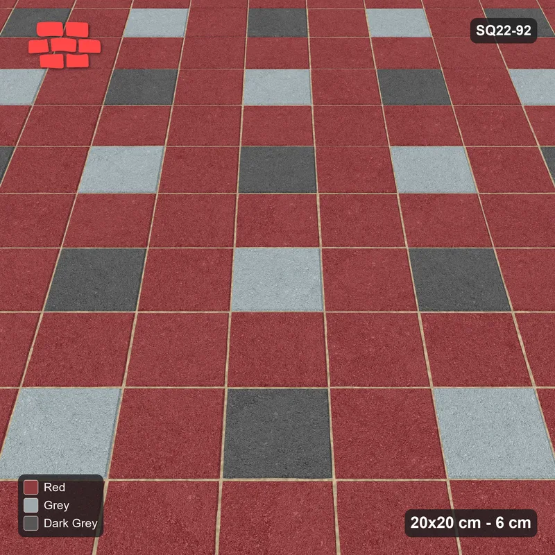 Interlock (Pasco) 20x20 cm · SQ22-92 · Two-Tone Harlequin Diamonds · Side view