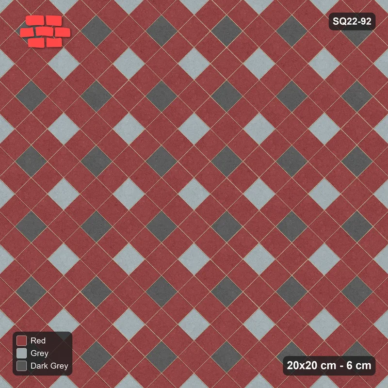 Interlock (Pasco) 20x20 cm · SQ22-92 · Two-Tone Harlequin Diamonds · Top view