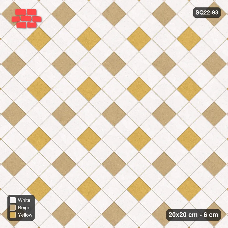 Interlock (Pasco) 20x20 cm · SQ22-93 · Two-Tone Harlequin Diamonds · Top view