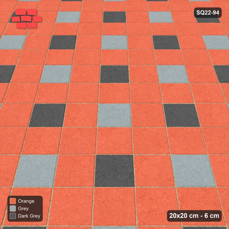 Interlock (Pasco) 20x20 cm · SQ22-94 · Two-Tone Harlequin Diamonds · Side view
