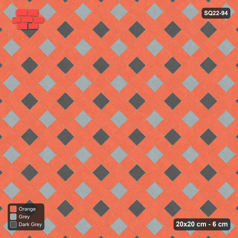 Interlock (Pasco) 20x20 cm · SQ22-94 · Two-Tone Harlequin Diamonds · Top view