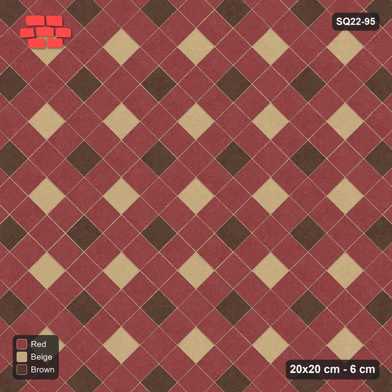 Interlock (Pasco) 20x20 cm · SQ22-95 · Two-Tone Harlequin Diamonds · Top view