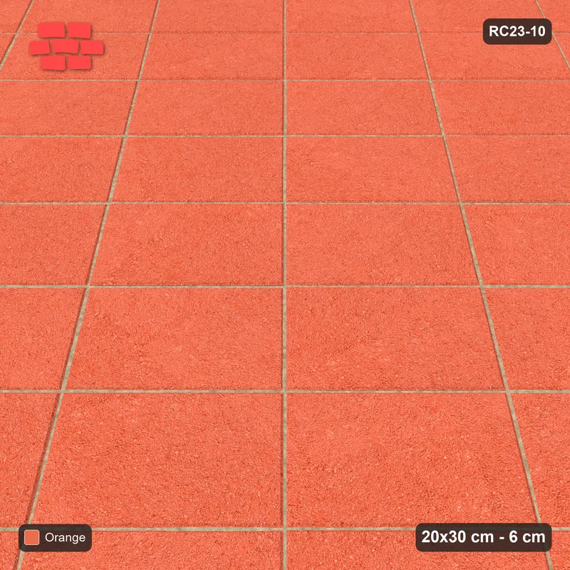 Interlock (Pasco) 20x30 cm · RC23-10 · Stack Bond at 45 degrees · Side view