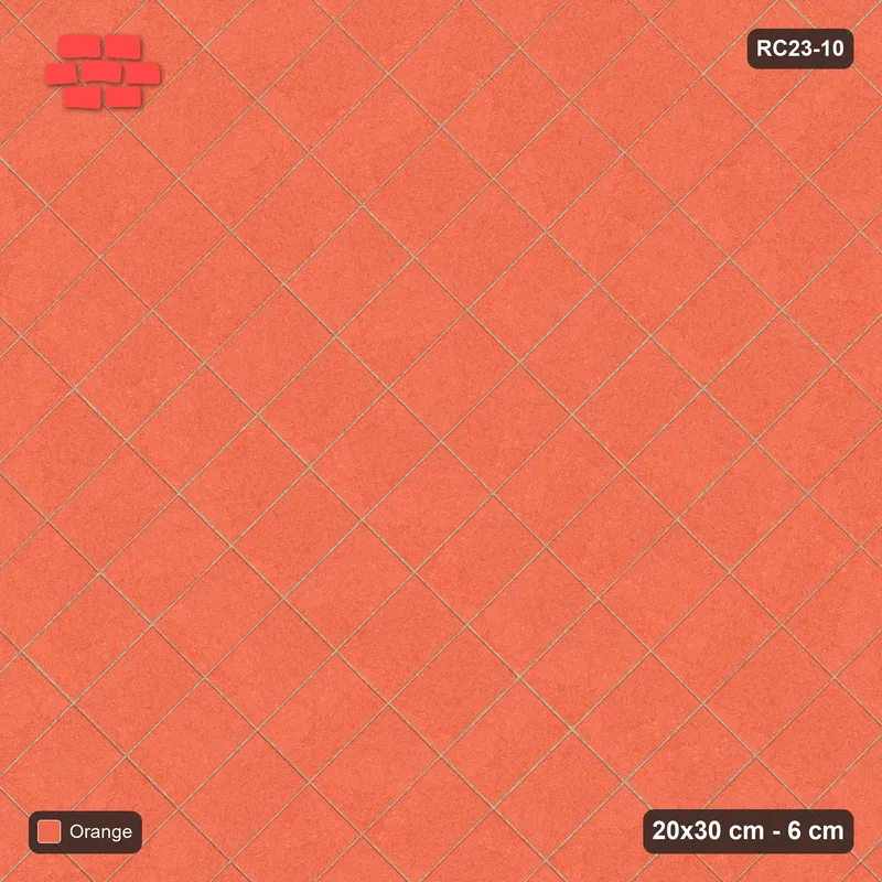 Interlock (Pasco) 20x30 cm · RC23-10 · Stack Bond at 45 degrees · Top view