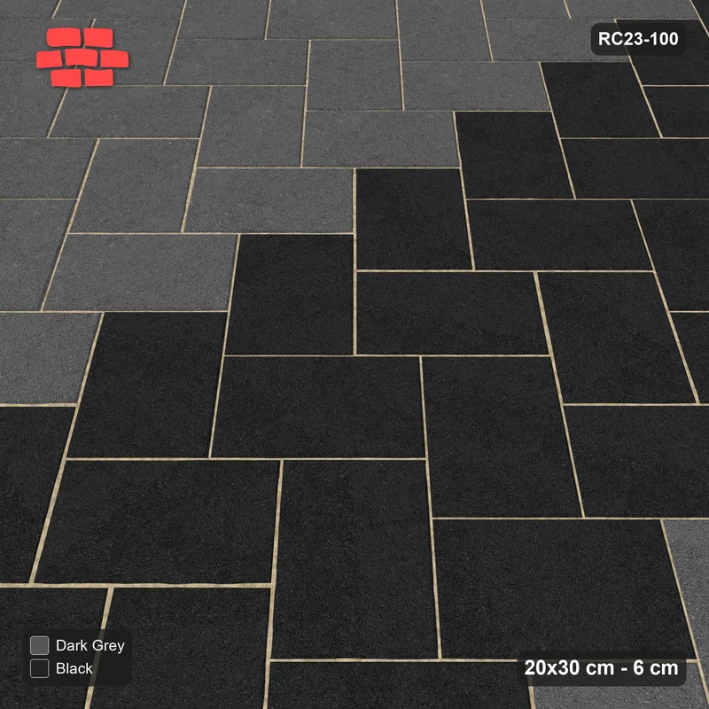 Interlock (Pasco) 20x30 cm · RC23-100 · Stepped Chevron (3:2), Accent Chevrons · Side view