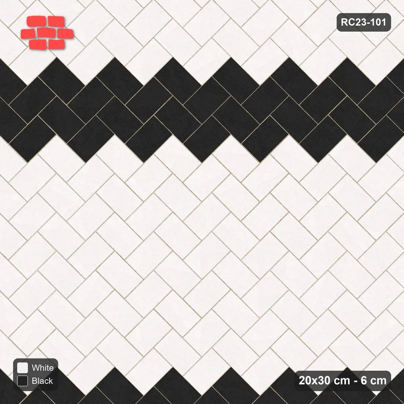 Interlock (Pasco) 20x30 cm · RC23-101 · Stepped Chevron (3:2), Accent Chevrons · Top view