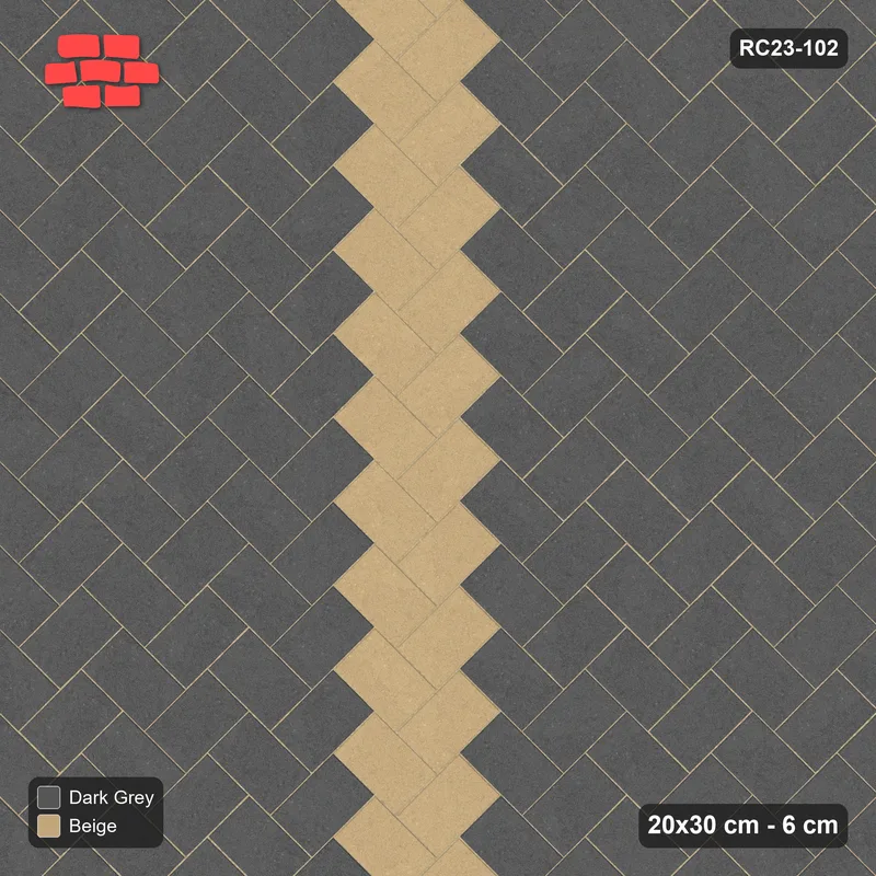 Interlock (Pasco) 20x30 cm · RC23-102 · Stepped Chevron (3:2), Accent Chevrons · Top view