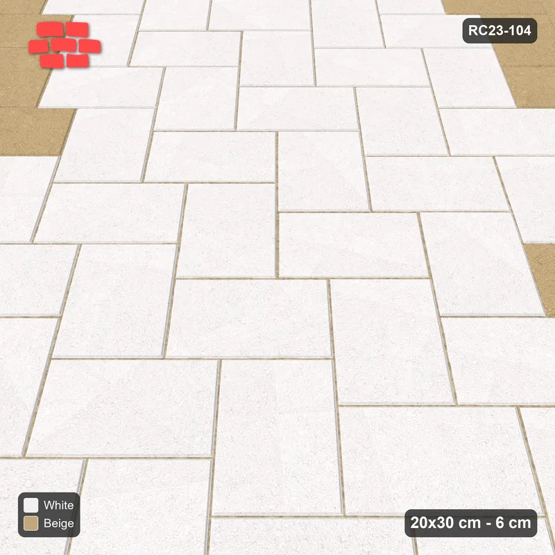 Interlock (Pasco) 20x30 cm · RC23-104 · Stepped Chevron (3:2), Diagonal Bands 90 · Side view