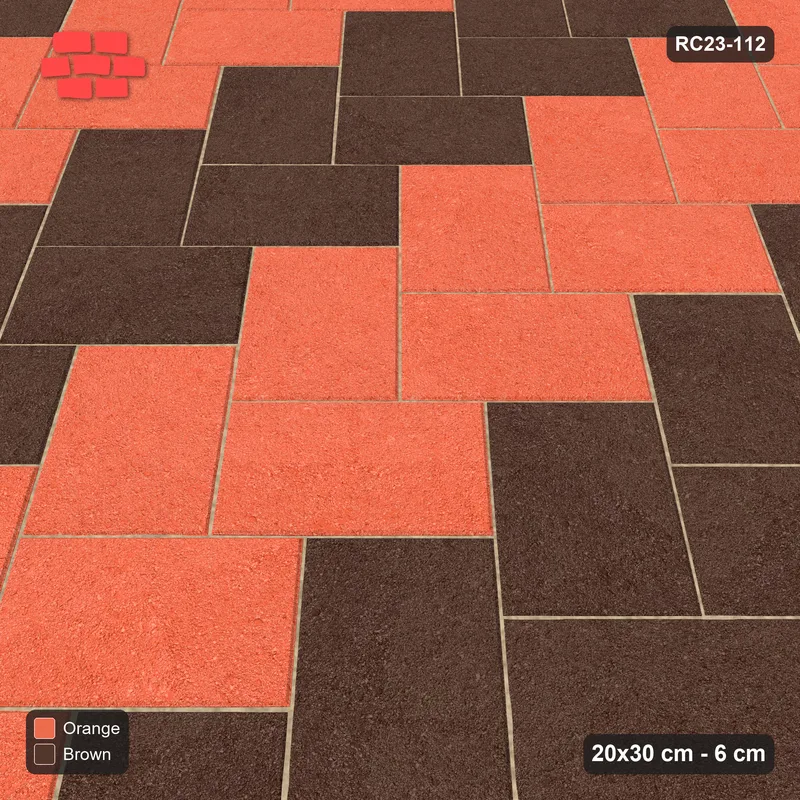 Interlock (Pasco) 20x30 cm · RC23-112 · Stepped Chevron (3:2), Chevron Stripes, 42H Kerb Frame · Side view