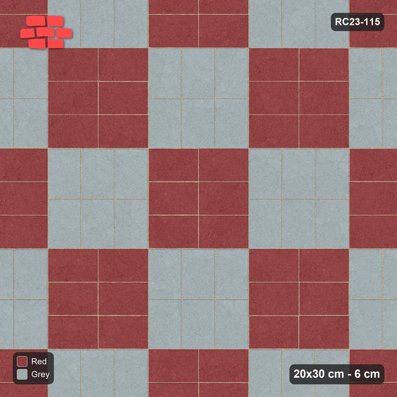 Interlock (Pasco) 20x30 cm · RC23-115 · Basketweave, Chequer Blocks · Top view