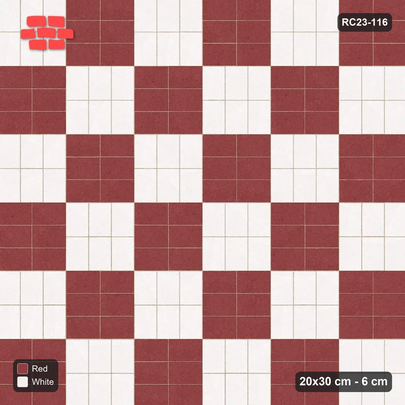 Interlock (Pasco) 20x30 cm · RC23-116 · Basketweave, Chequer Blocks · Top view
