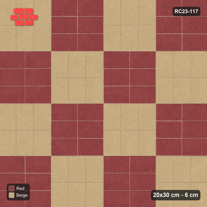 Interlock (Pasco) 20x30 cm · RC23-117 · Basketweave, Chequer Blocks · Top view