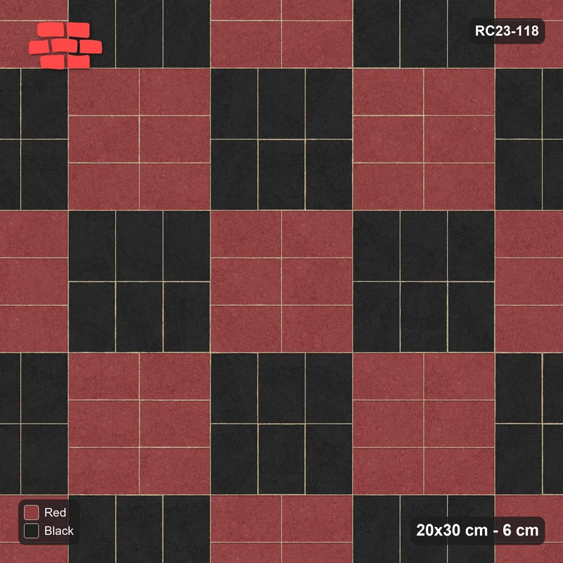 Interlock (Pasco) 20x30 cm · RC23-118 · Basketweave, Chequer Blocks · Top view
