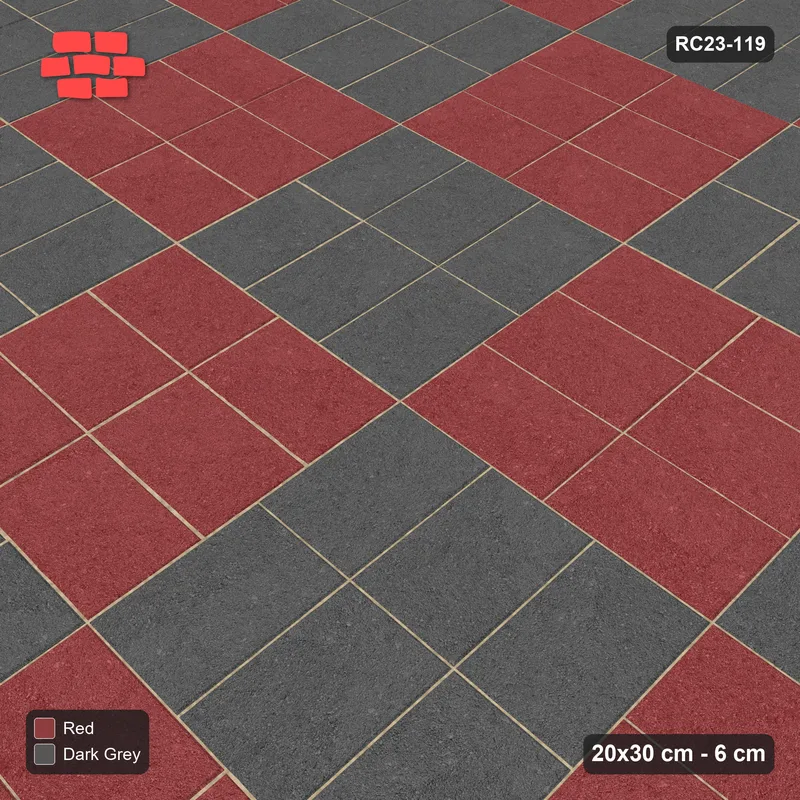 Interlock (Pasco) 20x30 cm · RC23-119 · Basketweave, Chequer Blocks · Side view
