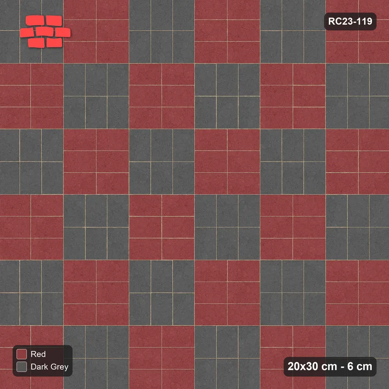 Interlock (Pasco) 20x30 cm · RC23-119 · Basketweave, Chequer Blocks · Top view