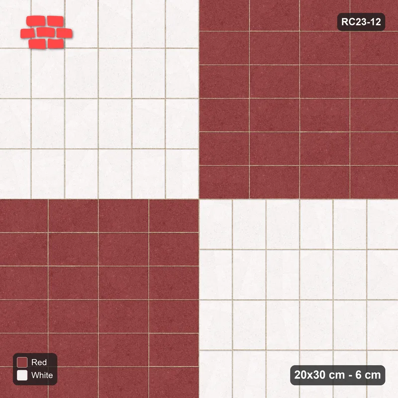 Interlock (Pasco) 20x30 cm · RC23-12 · Double Basketweave, Two-Tone Squares · Top view