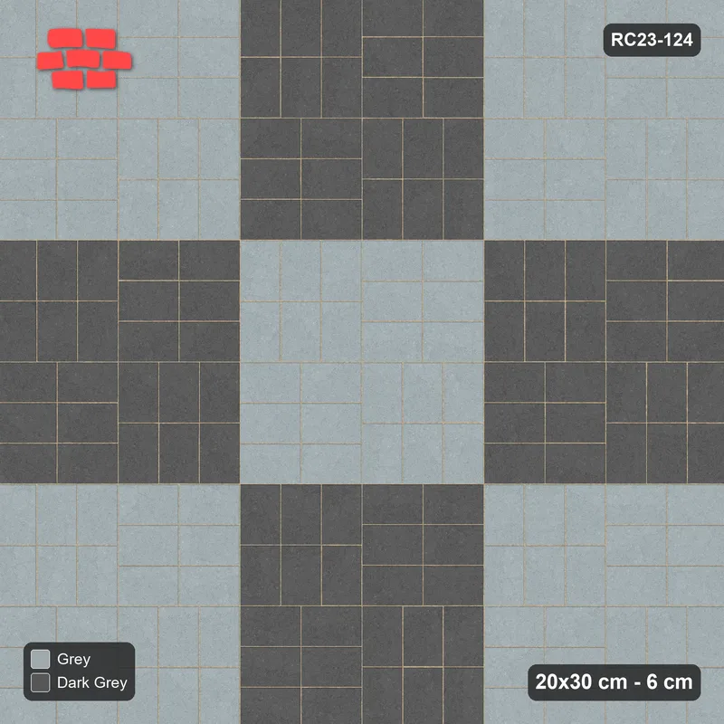 Interlock (Pasco) 20x30 cm · RC23-124 · Basketweave, Large Chequer · Top view