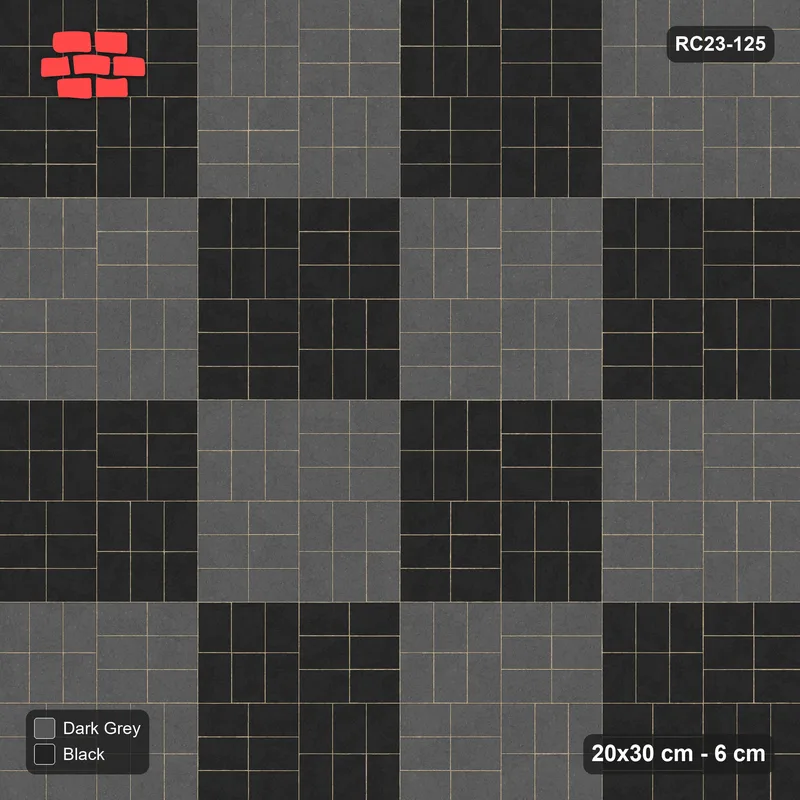 Interlock (Pasco) 20x30 cm · RC23-125 · Basketweave, Large Chequer · Top view
