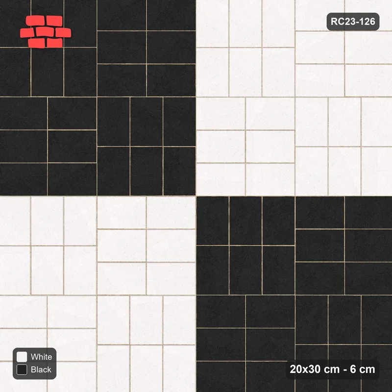 Interlock (Pasco) 20x30 cm · RC23-126 · Basketweave, Large Chequer · Top view