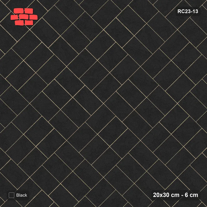 Interlock (Pasco) 20x30 cm · RC23-13 · Diagonal Parquet 45 degrees · Top view