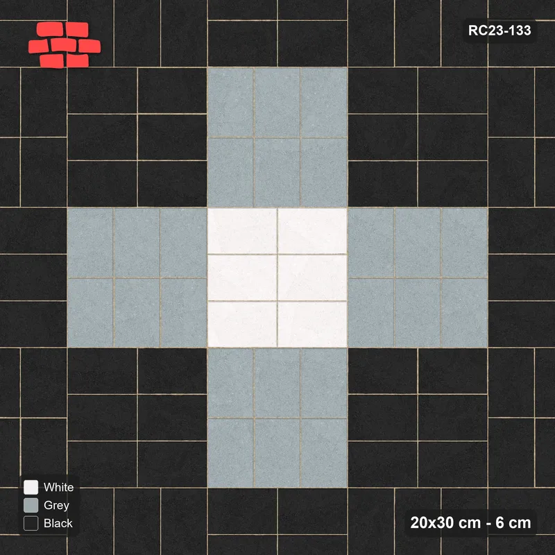 Interlock (Pasco) 20x30 cm · RC23-133 · Basketweave, Diamond Medallion · Top view