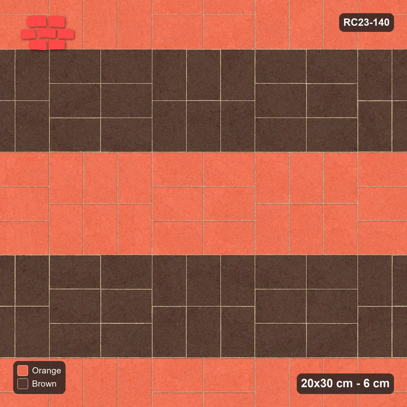 Interlock (Pasco) 20x30 cm · RC23-140 · Basketweave, Striped Rows · Top view