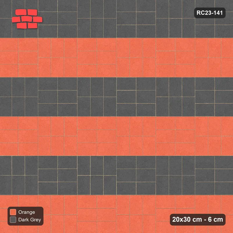 Interlock (Pasco) 20x30 cm · RC23-141 · Basketweave, Striped Rows · Top view