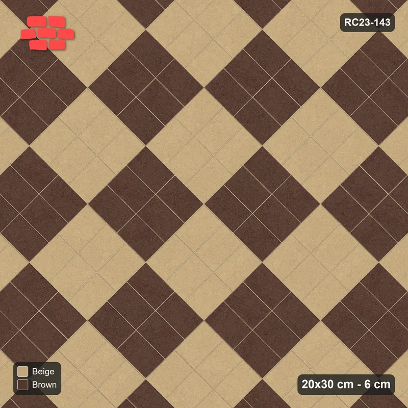 Interlock (Pasco) 20x30 cm · RC23-143 · Diagonal Parquet, Chequer · Top view