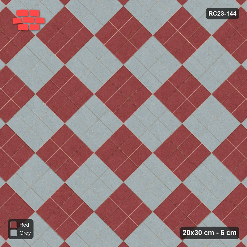 Interlock (Pasco) 20x30 cm · RC23-144 · Diagonal Parquet, Chequer · Top view