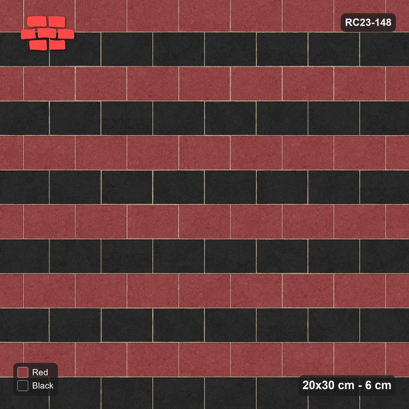 Interlock (Pasco) 20x30 cm · RC23-148 · Running Bond, Alternate Courses · Top view