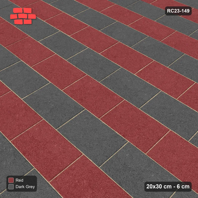 Interlock (Pasco) 20x30 cm · RC23-149 · Running Bond 1/3, Alternate Courses · Side view