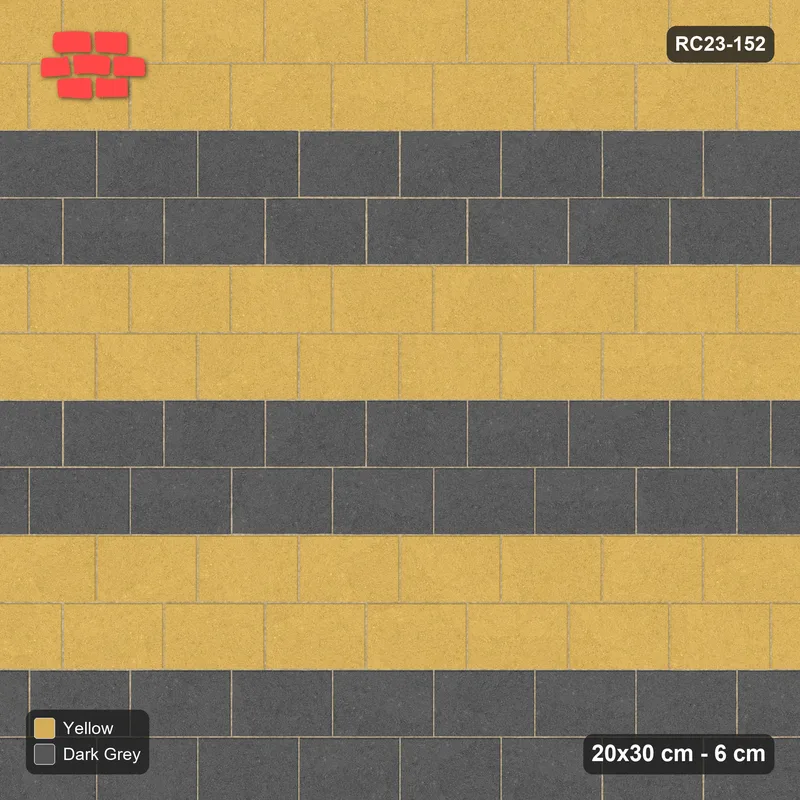 Interlock (Pasco) 20x30 cm · RC23-152 · Running Bond 1/3, Alternate Courses · Top view