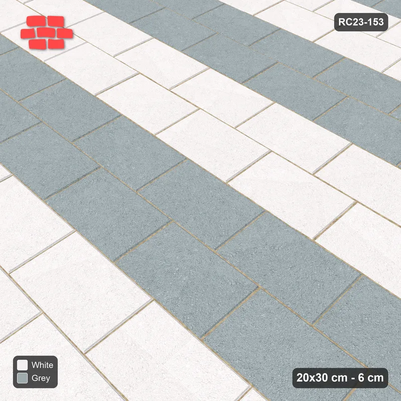 Interlock (Pasco) 20x30 cm · RC23-153 · Running Bond, Wide Course Stripes · Side view